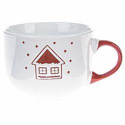 Vánoční keramický hrnek Snowy cottage bílá, 500 ml