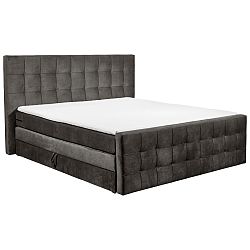 Boxspring Postel Vancouver 180x200 Cm Tmavě Hnedá