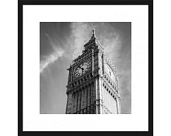 Rámovaný obraz Big Ben 40x40 cm, černobílý